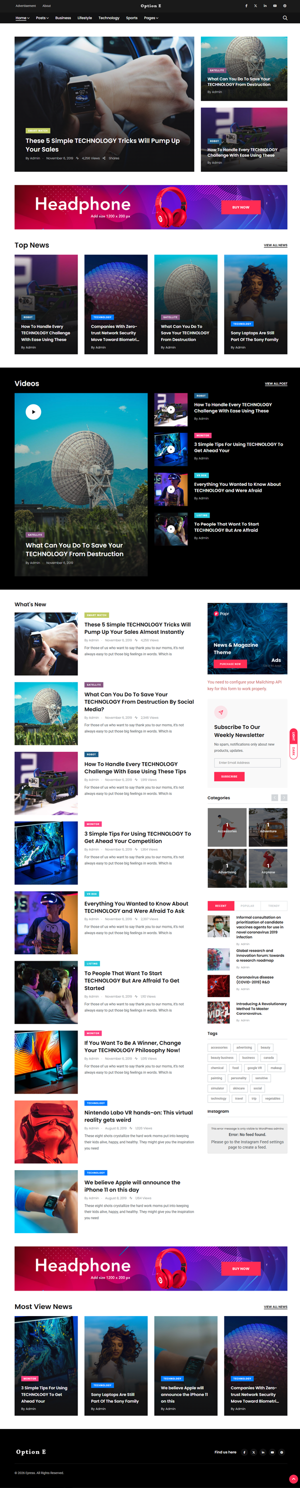 Option E website